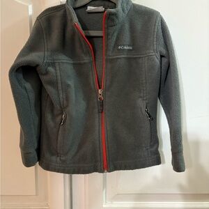 Columbia Kids Fleece Jacket - Charcoal with Red Zipper
